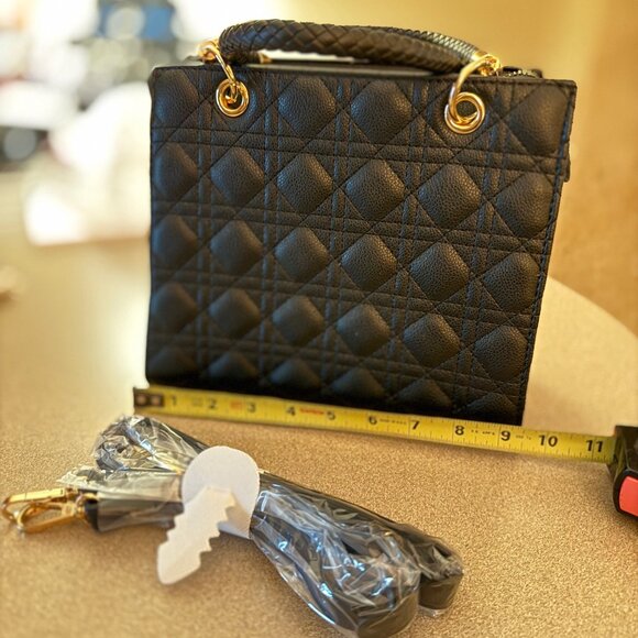 Black small handbag, faux leather (#101) - Picture 2 of 6